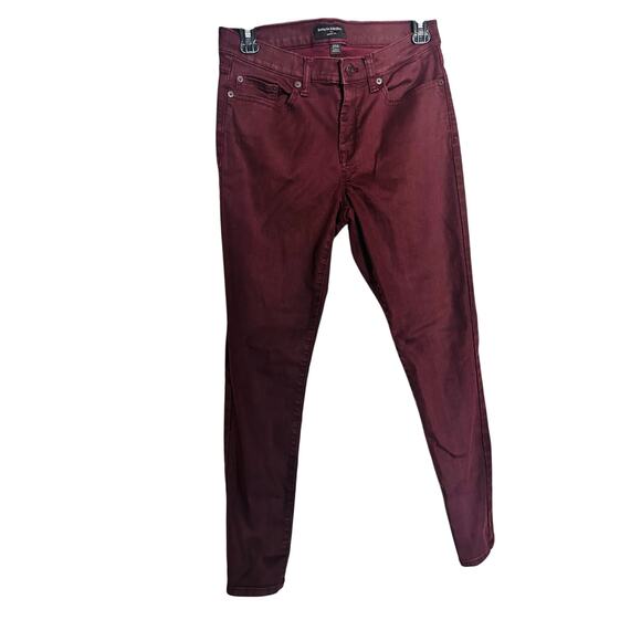 BANANA REPUBLIC Burgundy Maroon Skinny Fit Coated Denim Jeans size 27 - Picture 1 of 11